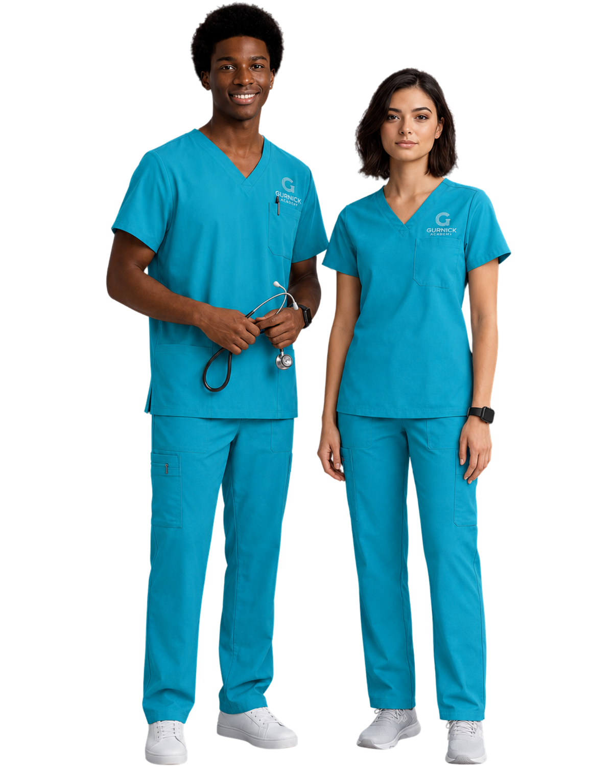 Unisex Teal Scrub Top