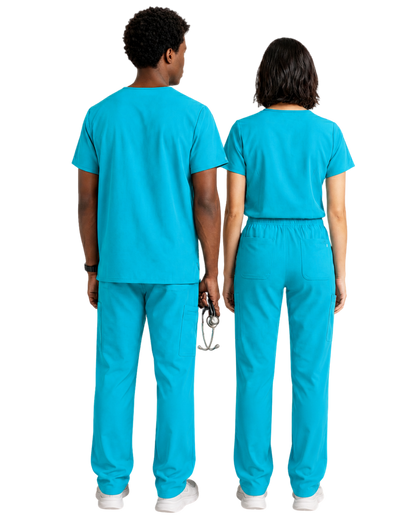 Unisex Teal Scrub Top