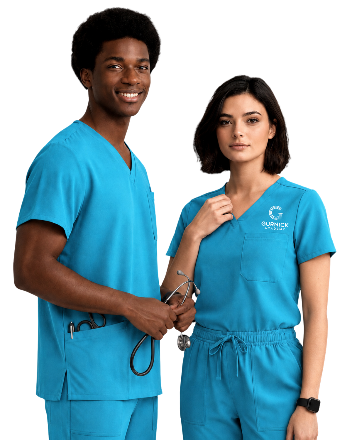 Unisex Teal Scrub Top