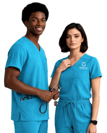 Unisex Teal Scrub Top