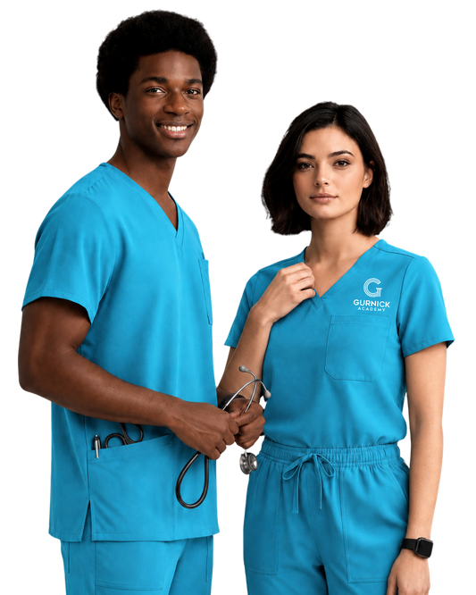 Unisex Teal Scrub Top
