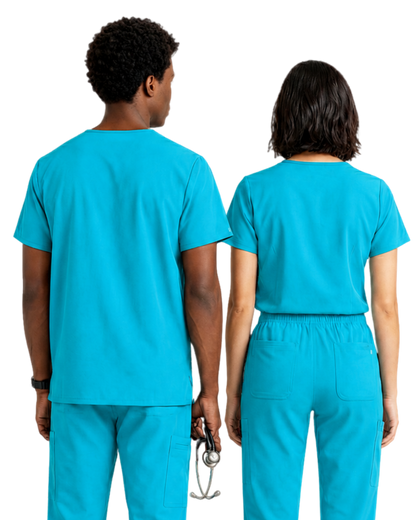 Unisex Teal Scrub Top