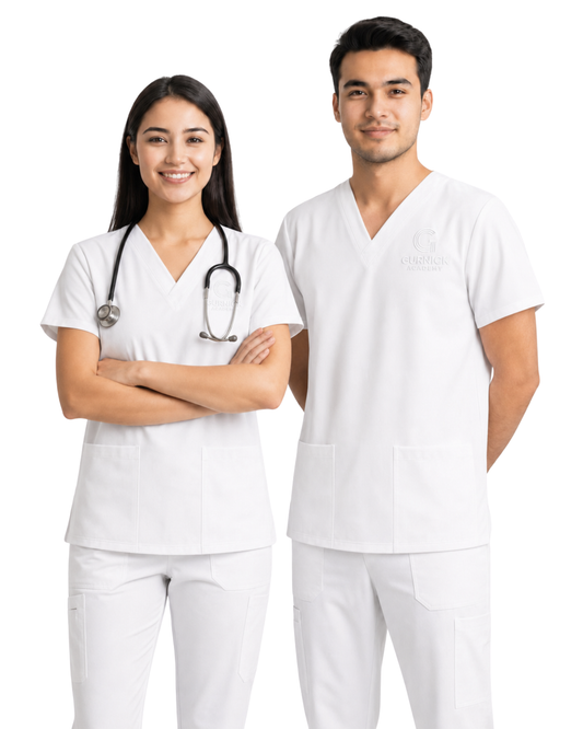 Unisex White Scrub Set