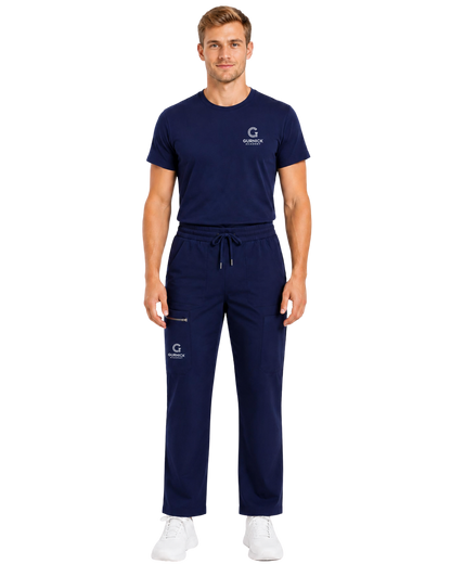 Men's Classic Boot Cut Scrub Pants With 4 Pockets