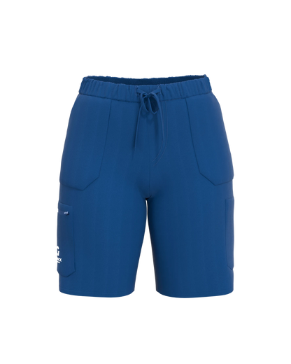 Women's Scrubs Shorts with Elastic Waistband and Adjustable Drawstrings - Front View