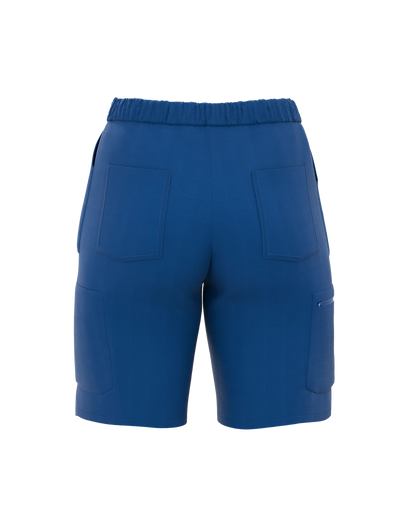 Women's Scrubs Shorts with Elastic Waistband and Adjustable Drawstrings - Rear View